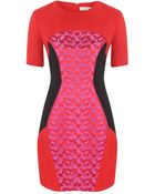 Matthew Williamson Silk Leopard Weave Panelled Mini Dress - Lyst