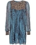 Matthew Williamson Feather Georgette Embellished Dress - Lyst