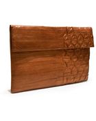 Heidi Mottram Eel Skin Pin Tuck Oversize Folded Clutch - Lyst