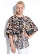 Alberto Makali Sheer Print Tunic - Lyst