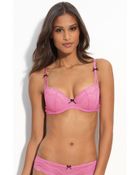 Betsey Johnson Eyelet Lace Demi Bra - Lyst