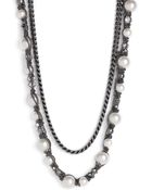 Givenchy Vanguard Faux Pearl & Chain Necklace - Lyst