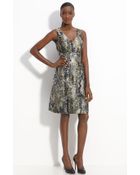 Lela Rose V-neck Dress - Lyst