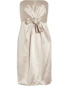 Philosophy di Alberta Ferretti Strapless Silk Dress - Lyst