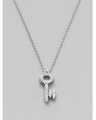 Roberto Coin Diamond & 18k White Gold Key Necklace - Lyst