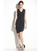 T By Alexander Wang Stripe Knit Dress - Lyst