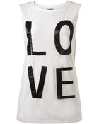 Topshop Bugle Bead Love Tank Top - Lyst