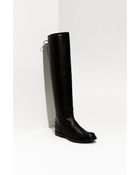 Miu Miu Laced Back Leather Tall Boot - Lyst