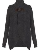Ralph Lauren Blue Label Shawl Cable Cardigan - Lyst