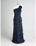 Tadashi Shoji One-shoulder Shutter Pleat Dress - Lyst
