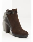 Tod's Buckle Platform Bootie - Lyst