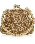 Forzieri Woven Straw & Leather Clutch Bag W/Chain Strap - Lyst
