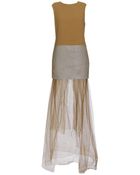 Acne Studios Space Silk-wool Dress with Tulle Skirt - Lyst