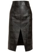 Christopher Kane Printed Leather Pencil Skirt - Lyst