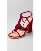 Thakoon Velvet High Heel Sandals - Lyst