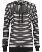 T By Alexander Wang Sheer Stripe Hooded Top - Lyst