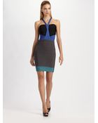 Hervé Léger Colorblock Bandage Dress - Lyst