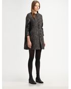 Junya Watanabe Leather Sleeve Tweed Coat - Lyst
