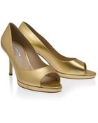 Oscar de la Renta Napa Mid Heel Sandal - Lyst