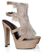 Halston Calf Hair and Shearling Sandals - Lyst