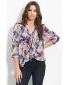 Bellatrix Tie Neck Sheer Chiffon Blouse - Lyst