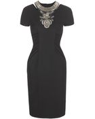 Matthew Williamson Wool Crepe Tailoring Keyhole Dress - Lyst