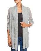 Mango Shawl Collar Cardigan Light Grey - Lyst