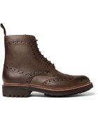 Grenson Fred Leather Brogue Boots - Lyst