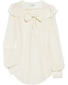 3.1 Phillip Lim Sash-collar Silk-chiffon Blouse - Lyst