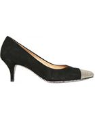 Ferragamo 55mm Chained Suede Pumps - Lyst