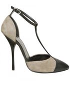 Giuseppe Zanotti 100mm Suede and Calfskin T-bar Sandals - Lyst