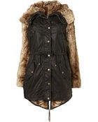 Topshop Faux Fur Parka - Lyst