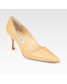 Manolo Blahnik Leather Point Toe Pumps - Lyst