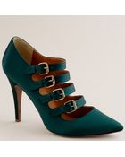 J.Crew Adrianna Satin Buckle Pumps - Lyst