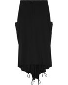 Y's Yohji Yamamoto Asymmetric-hem Twill Skirt - Lyst