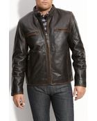 Marc New York Leather Motorcycle Jacket - Lyst