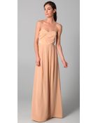 Zimmermann Strapless Tucked Maxi Dress - Lyst