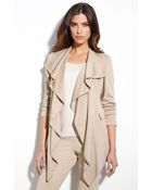 St. John Collection Ruffle Front Milano Knit Jacket - Lyst
