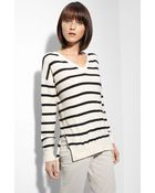Vince Stripe Slub Knit Sweater - Lyst