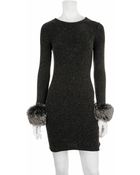 Alice + Olivia Exclusive Adrianna Fur Cuff Dress - Lyst