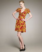 Saint Laurent Poppy-Print Dress - Lyst