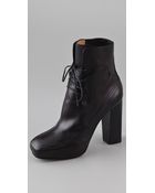 Costume National Lace Up High Heel Booties - Lyst