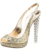 Miu Miu Jewel-heel Glitter Pump - Lyst