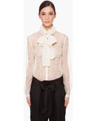 By Malene Birger Cream Lova Blouse - Lyst