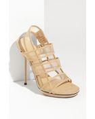 Gucci Mesh and Suede Sandals - Lyst