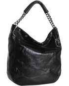 Furla Onyx Patent Leather Frieze Chain Strap Hobo - Lyst
