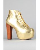 Jeffrey Campbell The Lita Shoe in Gold Metallic - Lyst