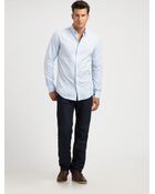 Maison Margiela Snap Collar Cotton Shirt - Lyst