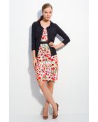 Milly Gathered Neck Cardigan - Lyst