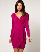 ASOS Collection Asos Drape Dress with Cross Front - Lyst